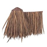 Dachabdeckung aus künstlichem Palmenstroh, 99,8 x 49,8 cm, Strohziegel für Tiki-Bar, Outdoor-Dekoration, Kunststoff, PE, natürlicher Kunstrasen, Sonnenschutz, Strandschirm (Größe: 1 x 0,5 m)