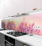 MyMaxxi | selbstklebende Küchenrückwand Folie ohne bohren | Aufkleber Motiv Blume 01 | 60cm hoch | adhesive kitchen wall design | Wandtattoo Wandbild Küche | Wand-Deko | Wandgestaltung