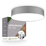 VMAS – Premium Deckenlampe / Deckenleuchte Schlafzimmer 50cm Ø [5W] – Stoffdeckenleuchte mit 4xE27 Fassung & Textilschirm – Stoffschirm in grau