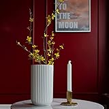 22cm Lakonische Keramikvase Verona Weiß zylindrisch matt Moderne Wohndekoration aus umweltfreundlicher Keramik