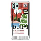 Movilshop Schutzhülle für [ Oukitel C22 ] Flugzeugschein [Dubai ] aus flexiblem Silikon, transparent