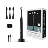 AENO Smart Sonic Elektrische Zahnbürste DB2S: Leise Schallzahnbürste mit Timer, 9 Reinigungsprogrammen, 4 Modi,3 Intensitäten, Drucksensor, hochwertigen Dupont-Borsten mit wechselbaren Köpfen, Schw