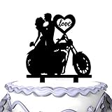 MEI JIA Fei einzigartige Motorrad-Paar-Monogramm-Hochzeitstorte Topper-Soiree Sammlung