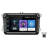 L-CRAKON Autoradio GPS für VW Passat Seat Skoda, Android Navigation 9 Zoll Touchscreen mit Bluetooth/FM/WiFi/Rückfahrkamera