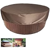 XVBVS Runde SPA-Abdeckungen für Whirlpool-Abdeckung, wasserdichte Anti-UV-Whirlpool-Schutzabdeckungen mit Kordelzug, Tragbare Staubdichte Pool-Abdeckung (Color : Braun, Size : 160 * 90cm)