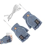 USB Elektrische Beheizte Handschuhe - Beheizte Handwärmer für den kalten Winter | Ultraweiche und elastische Handschuhe Manitain 40C | Doppellagige Handschuhe zum Spielen, Tippen und Sk
