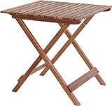 Fair-Shopping Gartentisch Campingtisch aus Akazien-Holz Faltbar Beistelltisch Balkon-Tisch Klapptisch Klappbar V340