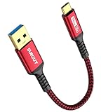SUNGUY USB C Kabel, 15CM USB auf USB C Kabel, USB 3.1 GEN2 10Gbps USB C Datenkabel Kompatibel mit Android Auto,Galaxy S8/S9 Plus/S20, Huawei P20/P30, Xperia XZ/Z5, Pixel 8 usw-Rot