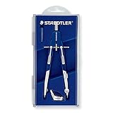 STAEDTLER Mars Comfort 552 01 Zirkel, Schnellverstellzirkel, auswechselbare Nadel, Schenkel abknickbar, Durchmesser Zeichenkreis: 350 mm, Länge: 170 mm, Farbe: blau, silber, Klappdeck