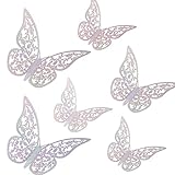 AIEX 24 Stück 3D Schmetterlinge Ornamente Vivid Abnehmbare Aufkleber mit 3 verschiedenen Größen, für Wandtattoos, Kinderzimmer Ornamente, Hochzeitsfeier Dekor (Bunt)