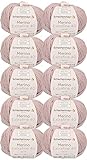 Schachenmayr Merino extrafine 40 | Wollpaket Merinowolle antik rosa (10343) Nadelstärke 7-8 mm | zum Stricken und Häkeln | Wolle trocknergeeignet | 500g (10x50g)