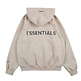 Kxin Fashion Fog Sweater, essentieller Hip-Hop-Pullover, Reißverschluss-Kaputzenpullover für Damen und Herren Gr. M, aprikose
