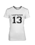 net-shirts Lightwood 13 Damen T-Shirt Inspired by Chroniken der Unterwelt, Größe S, Weiss