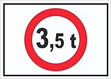Durchfahrt verboten 3,5 Tonnen Symbol Aufkleber innenklebend A3 (297x420mm)
