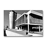 WQHLSH Architekturfoto Le Corbusier Canvas Print Französische Architektur Marseille Provence Schwarz Weiß Malerei Poster Büro Decor 20x28Inchx1 Kein Rahmen