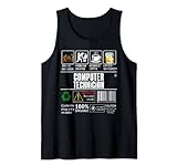 Computer Technician Verpackung Handling Label Whiskey Coffee Tank Top
