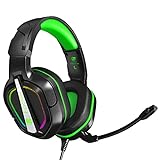 Fachixy PS4 Gaming Headset für Xbox One,PS5,PC,Switch - 50mm Treiber Crystal Stereo Sound Gaming Kopfhörer, Noise Reduction 3.5 mm Gamer Headphones with Sensitive Microphone mit RGB. (Gelb)