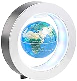 infactory Schwebender Globus: Freischwebender 10-cm-Globus in Magnet-Ring mit bunter LED-Beleuchtung (Schwebende Weltkugel)