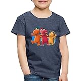 Spreadshirt Der Kleine Drache Kokosnuss Freunde Kinder Premium T-Shirt, 122-128, Blau meliert