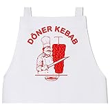 Shirtracer Kochschürze lustig - Original Döner Kebab Logo - 80 cm x 73 cm (H x B) - Weiß - X967_Schürze_Erwachsene - X967 - Schürze und Küchenschürze für Männer und Damen