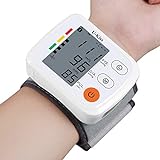 U-KISS Handgelenk-Blutdruckmessgerät, genaues automatisches digitales Handgelenk-Blutdruckmessgerät mit tragbarer Tragetasche und Batterien, großes LCD-Display Dual-User-Modus für den Heimgebrauch