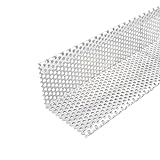 Kiesfangleiste Aluminium, Kiesleiste Materialstärke 1,0mm 200cm, Stärke 1,0mm Silber, Lochblech Aluminium, Abschlussleiste für Terrasse und Balkon geeignet