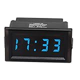 Uhr, Auto-Digitaluhr Aterproof elektronische Uhr Alarm-Tagesuhr für Armaturenbrett für Zuhause(Blau)