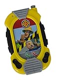 Simba 109258697 - Feuerwehrmann Sam Feuerwehr Messenger, Rollbarer Bildschirm mit verschiedenen Motiven, Mit Gürtelclip, 12cm