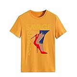 LangCher Womens lustige Hemden, Savage Klassische Bougie-Ratsche sarkastisch Sagen T-Shirt (Color : Orange, Size : L)