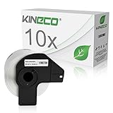 Kineco 10x Endlos-Etiketten kompatibel für Brother DK44205-62mm x 30,48m P-Touch QL-1050 1060N 500 550 560 570 580 700 500 A BS BW 560 VP YX 580N 650TD 710W 720NW