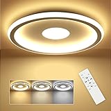 SHILOOK LED Deckenleuchte Dimmbar Flach, 24W Deckenlampe mit Fernbedienung Rund 3000k-6500k, für Schlafzimmer/ Kinderzimmer/ Wohnzimmer/ Küche, 30cm Weiß Modern Ultradünn