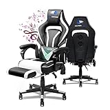 SOUTHERN WOLF Gaming Stuhl Rennstil Bürostuhl mit Massage Ergonomisch Gamer Stuhl mit Bluetooth-Lautsprecher Einstellbar Armlehne PC Computer Stuhl mit Fußstütze