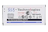High Power Ersatzakku kompatibel mit Samsung Galaxy Note 4 IV SM-N910F mit NFC | Original GLK-Technologies Battery | accu | 3400 mAh Akku | NEU