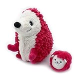 Les Déglingos Piktou Le Igel Mama und Ihr Baby – Rote Beete – Les PTIPOTOS – Kuscheltier für Babys – Plüschtier Baby – Geschenk zur Geburt – 22