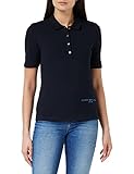 Tommy Hilfiger Damen Poloshirt Kurzarm Slim Fit, Blau (Desert Sky), M