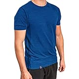 Alpin Loacker Merino T-Shirt Herren - Premium Merino Shirt Herren Kurzarm, Sport Shirt Männer und Funktionsshirt, Herren Merino T-Shirt,Blau L