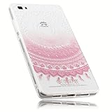mumbi Hülle kompatibel mit Huawei P8 Lite 2015 Handy Case Handyhülle mit Motiv Mandala rosa, transparent