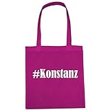 Tasche #Konstanz Größe 38x42 Farbe Pink Druck Weiss