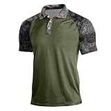SOOUICKER Poloshirt Herren Kurzarm Muster T Shirt Herren Camouflage Knopfleiste Poloshirt Herren Vintage Große Größen Sport Tshirts Herren mit Kragen Poloshirts für H