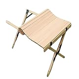 JinKeHong Camping Folding Wood Table,Portable Outdoor Indoor Foldable PicnicTable,StylishMiniPicnicTable,ApplytoPicnic,Camp,Travel,Beach,Garden BBQ,Home Entertaining(35 Inch)