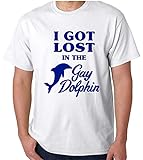 YUSHUI I I Got Lost in The Gay Dolphin Weiß Gelb Schwarz Rot Herren T-Shirt Gay Dolphin Gift Cove, Farbe17, XXL