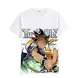 Yu-Gi-Oh Sommer Loose Rundhals Einfarbig Bedruckt Kurzarm für Männer und Frauen Casual T-Shirt Oberteil