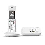 Gigaset E370A Schnurloses Telefon (für Senioren mit Anrufbeantworter, mit großen Tasten und SOS-Funktion, einfache Bedienung, extra großes Farbdisplay, einfache Bedienung) weiß