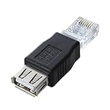 USB zu Ethernet Adapter, USB zu RJ45 Adapter, 4 Stück USB 2.0 Buchse zu LAN RJ45 8P8C Stecker, Crystal Ethernet 10 Mb/100 Mb Netzwerkadapter
