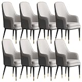 MAHNFEID Modern Dining Chairs Ergonomic Backrest Mid Century Modern Chairs Faux Leather Upholstered Dining Room Chair Kitchen & Dining Room Chairs with Polished Gold Metal Legs (19.6 * 19.6 * 37.8in)