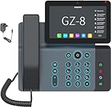 GEQUDIO High-End IP Telefon GZ-8 mit Netzteil - Fritzbox, Telekom kompatibel - Beleuchtete Tastatur & Touchdisplay - Anleitung für Fritz!Box Telefonanlage, Sipgate, Telekom, Speedport - WLAN B