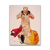 Norman rockwell Poster Berühmte Gemälde'Der Puppenspieler' Reproduktions Drucke auf Leinwand. Leinwand Wandkunst für das Wohnzimmer Wohnkultur Bilder 40x55cm(16x22in)rahmenlos