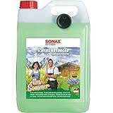 SONAX ScheibenReiniger gebrauchsfertig AlmSommer (5 Liter) trendiger Reiniger mit einzigartigem Bergkräuterduft, für die Scheibenwaschanlage im Sommer | Art-Nr. 03225000
