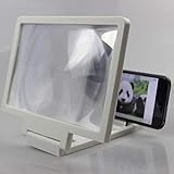 FYYONG Universal Mobile Phone Screen Amplifier 3D Vergrößerungsglas HD-Standplatz Video-Verstärker Projektor Video Folding Screen-Halter (Color : White)