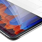Cadorabo 3x Panzer Folie kompatibel mit Samsung Galaxy Tab S7 FE / S7 PLUS (12.4 Zoll) in KRISTALL KLAR - 3er Pack Gehärtetes (Tempered) Display-Schutzglas in 9H Härte mit 3D Touch Kompatibilität